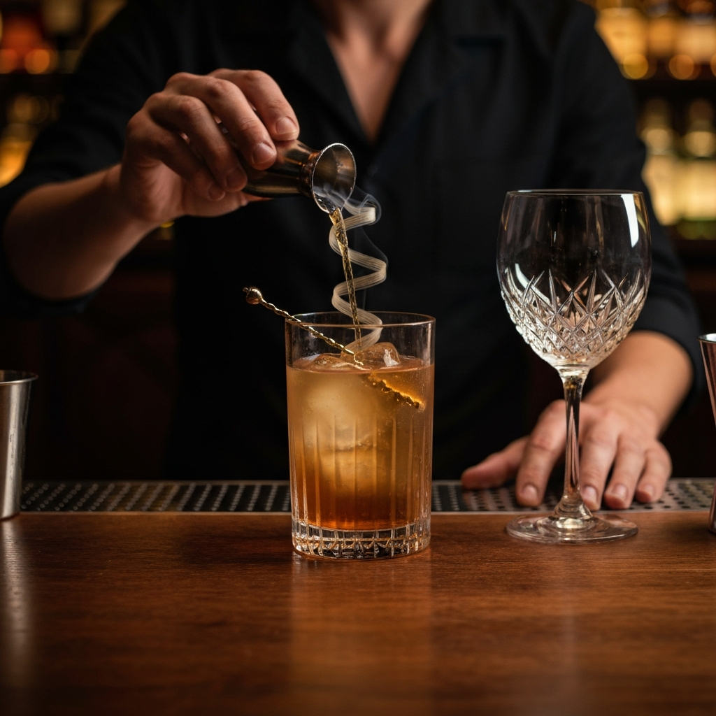 Creative cocktail served in a Barcelona speakeasy